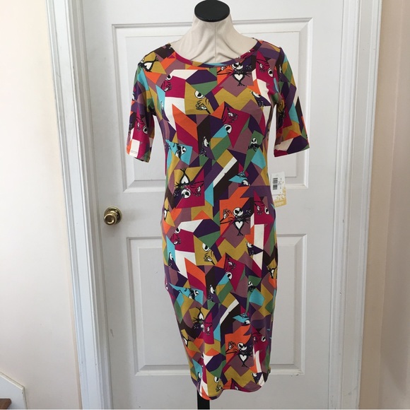 NWT LulaRoe Disney Nightmare Before Christmas Julia Dress Jack Skellington - Picture 1 of 8